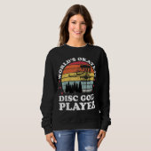 Wereld Okayest Disk Golf Player Funny Frisbee Golf Trui (Voorkant volledig)