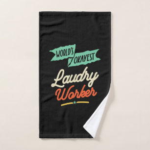 Wereld Okayest Laudry Worker Handdoek