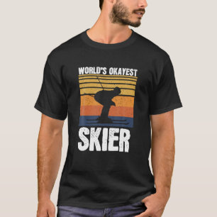 Wereld Okayest Skiër Retro Skiliefhebber Skiën T-shirt