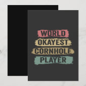 Wereld Okayste Cornhole Speler Grappig Vintage Ret Kaart (Voorkant / Achterkant)