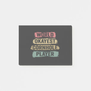 Wereld Okayste Cornhole Speler Grappig Vintage Ret Post-it® Notes
