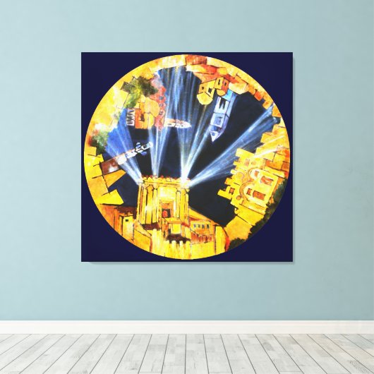 Wereld om te komen canvas afdruk (Insitu (Houten vloer))