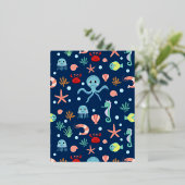 Wereld onder water folie feestdagen briefkaart (Staand Voorkant)