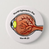 Wereld Optometriedag Button met Eyeball (Voorkant)