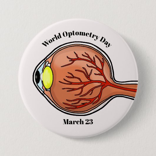 Wereld Optometriedag Button met Eyeball (Voorkant)