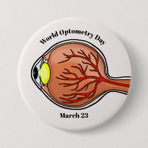 Wereld Optometriedag Button met Eyeball