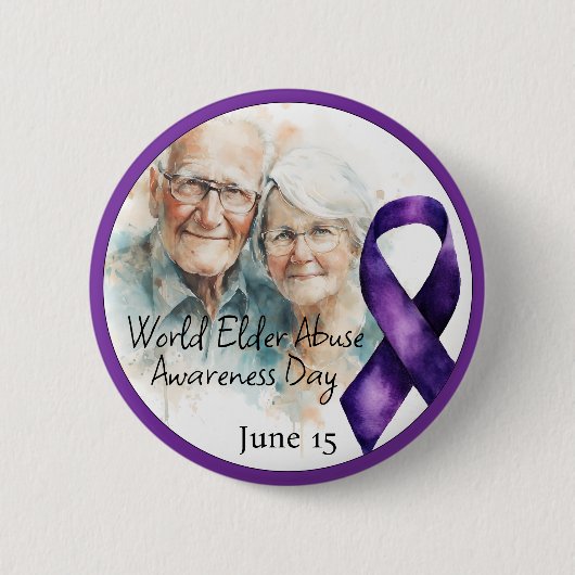 Wereld Ouderenmishandeling Dag 15 juni Ronde Button 5,7 Cm (Voorkant)
