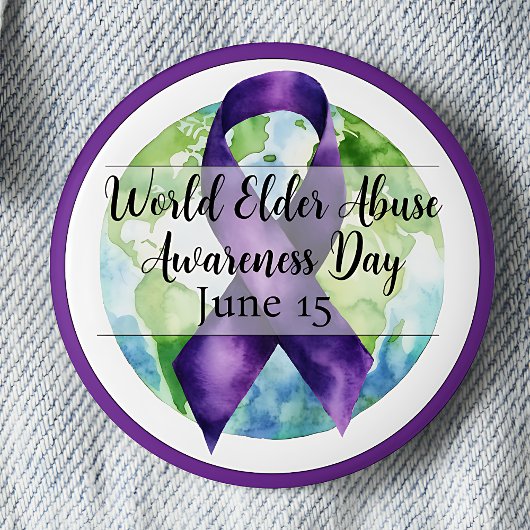 Wereld Ouderenmishandeling Dag 15 juni Ronde Button 5,7 Cm