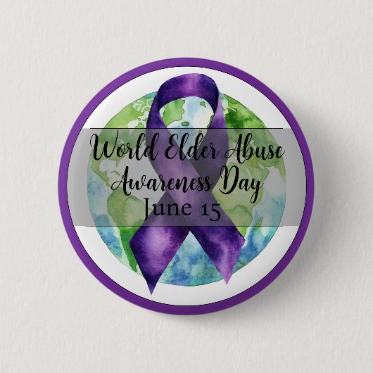 Wereld Ouderenmishandeling Dag 15 juni Ronde Button 5,7 Cm (Voorkant)