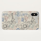 Wereld Postzegels Patroon Case-Mate iPhone Case (Achterkant (horizontaal))