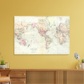Wereld, prognose van Mercator 2 Canvas Afdruk (Insitu (Woonkamer))