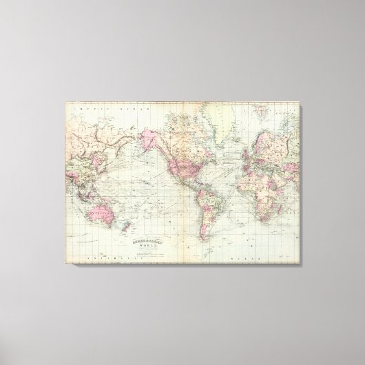 Wereld, prognose van Mercator 2 Canvas Afdruk (Voorkant)