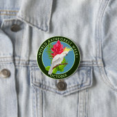 Wereld regenwoudweek, cockatoo, gember ronde button 7,6 cm (In situ)