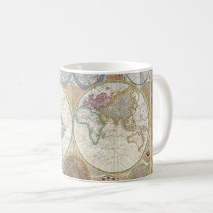 Wereld Reis Kaart Antiek Vintage Geografie Koffiemok