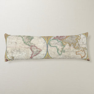 Wereld Reis Kaart Antiek Vintage Geografie Lichaamskussen