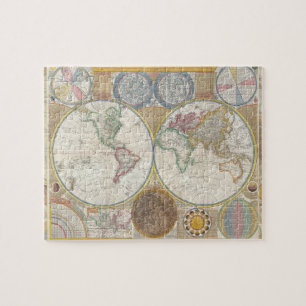Wereld Reis Kaart Antiek Vintage Legpuzzel