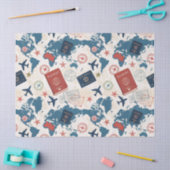 Wereld Reis Kaart Patroon Tissuepapier (Craft)