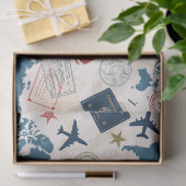 Wereld Reis Kaart Patroon Tissuepapier (Geschenk)