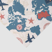 Wereld Reis Kaart Patroon Tissuepapier (Detail)