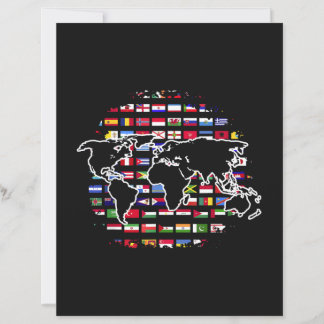 Wereld Reis Kaart Wereldkaart Internationale Vlagg