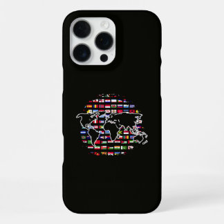Wereld Reis Kaart Wereldkaart Internationale Vlagg iPhone 16 Pro Max Hoesje