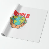Wereld – Reisavontuur Globe-ontwerp Cadeaupapier (Uitgerold)