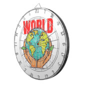 Wereld – Reisavontuur Globe-ontwerp Dartbord (Voorkant Rechts)