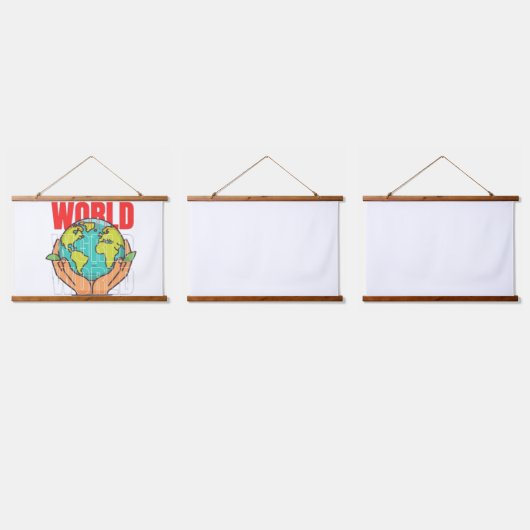 Wereld – Reisavontuur Globe-ontwerp Hangend Wandkleed (Driedubbel)