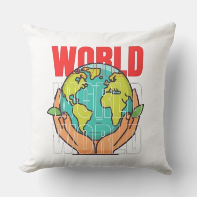 Wereld – Reisavontuur Globe-ontwerp Kussen (Voorkant)