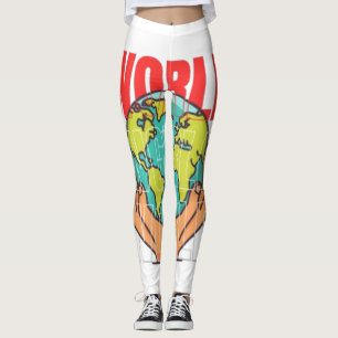 Wereld – Reisavontuur Globe-ontwerp Leggings