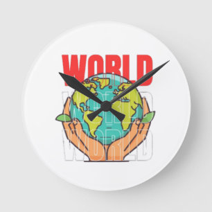 Wereld – Reisavontuur Globe-ontwerp Ronde Klok