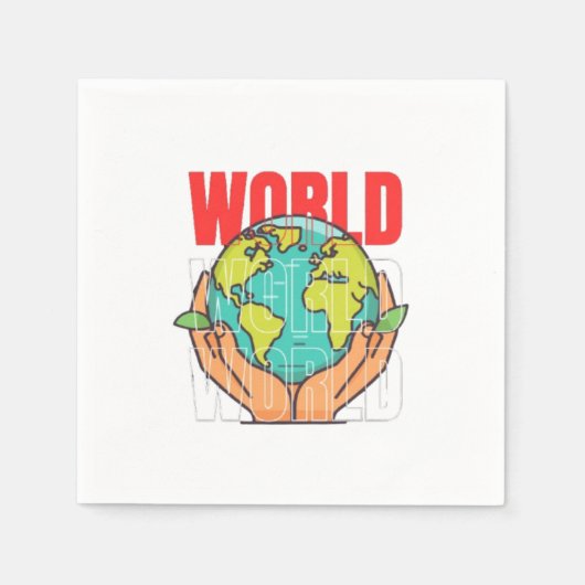 Wereld – Reisavontuur Globe-ontwerp Servet (Voorkant)