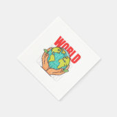 Wereld – Reisavontuur Globe-ontwerp Servet (Hoek)