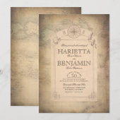  Wereld Reiskaart Adventure Wedding Kaart (Voorkant / Achterkant)