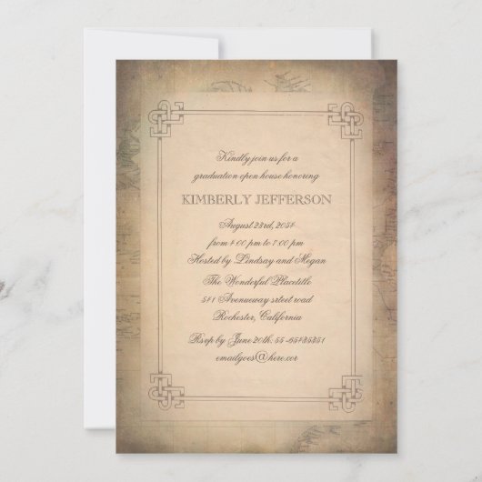 Wereld Reiskaart Afstudeerfeest Kaart (Achterkant)