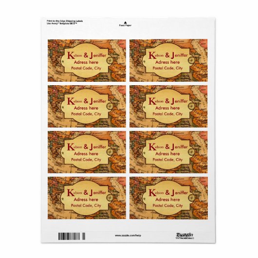  wereld reisthema bruiloft etiket (Full Sheet)