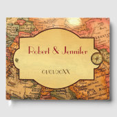  wereld reisthema bruiloft gastenboek (Voorkant)