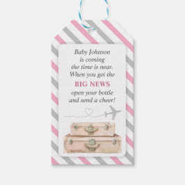 Wereld Reizen Baby Meisje Douche Mini Fles Favor Cadeaulabel