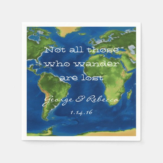 Wereld Reizen Partij Napkins Servet (Voorkant)