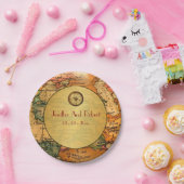  wereld reizen thema bruiloft papier borden papieren bordje (Feest)