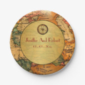  wereld reizen thema bruiloft papier borden papieren bordje (Voorkant)