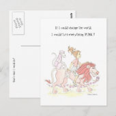 Wereld roze wijzigen briefkaart (Voorkant / Achterkant)