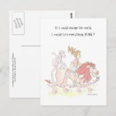 Wereld roze wijzigen briefkaart (Voorkant / Achterkant)