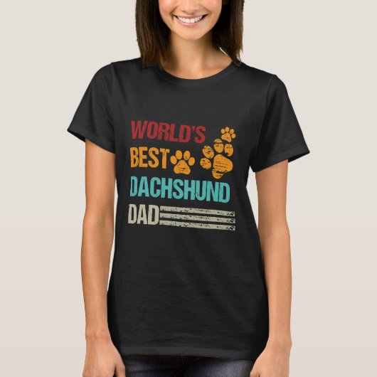 Wereld S Beste Dachshund Pap Werelddag van de Dog T-shirt (Voorkant)