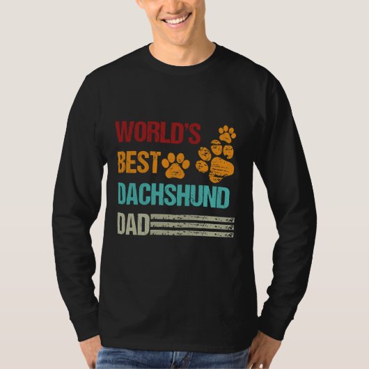 Wereld S Beste Dachshund Pap Werelddag van de Dog T-shirt (Voorkant)