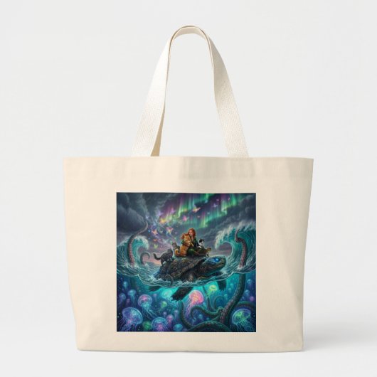wereld schildpad grote tote bag (Voorkant)