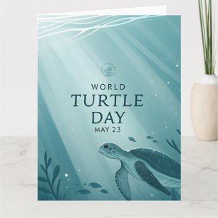 Wereld Schildpaddag Onderwater Zeeschildpad Kunst Kaart