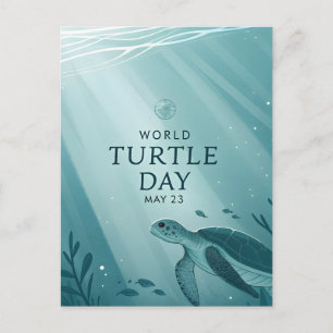 Wereld Schildpaddendag Onderwater Zeeschildpad Kun Briefkaart