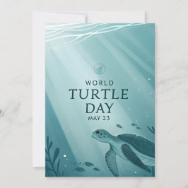 Wereld Schildpaddendag Onderwater Zeeschildpad Kun Feestdagenkaart