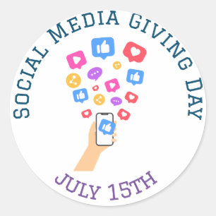 Wereld Social Media Giving Day Ronde Sticker